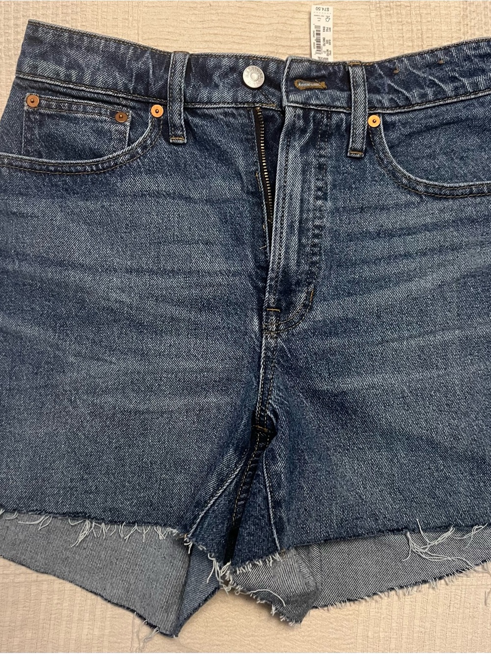 Madewell Indigo Cutoff High-Rise Denim Shorts
